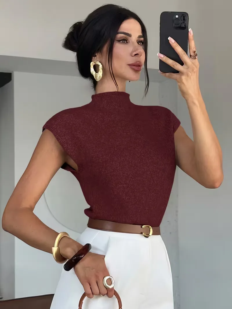 Mouwloos vest met mock neck - Image 26