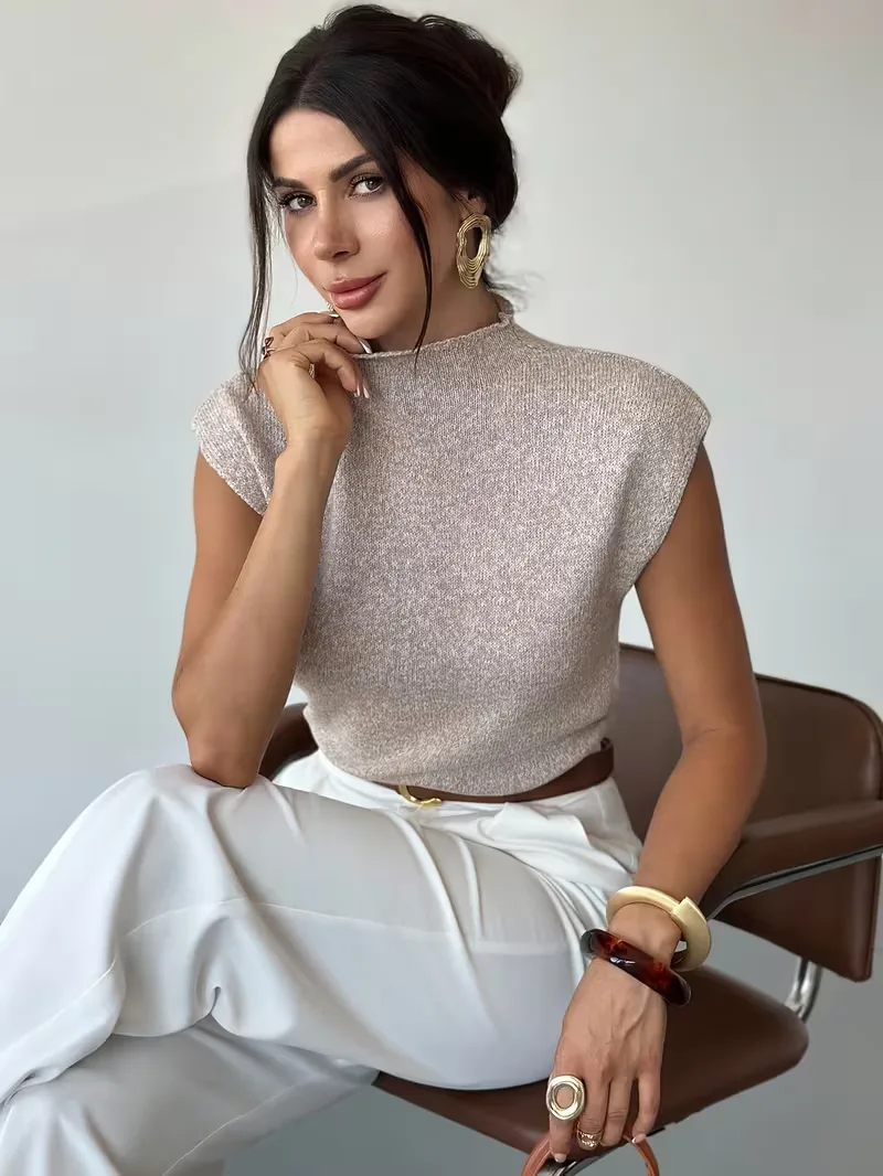 Mouwloos vest met mock neck - Image 9