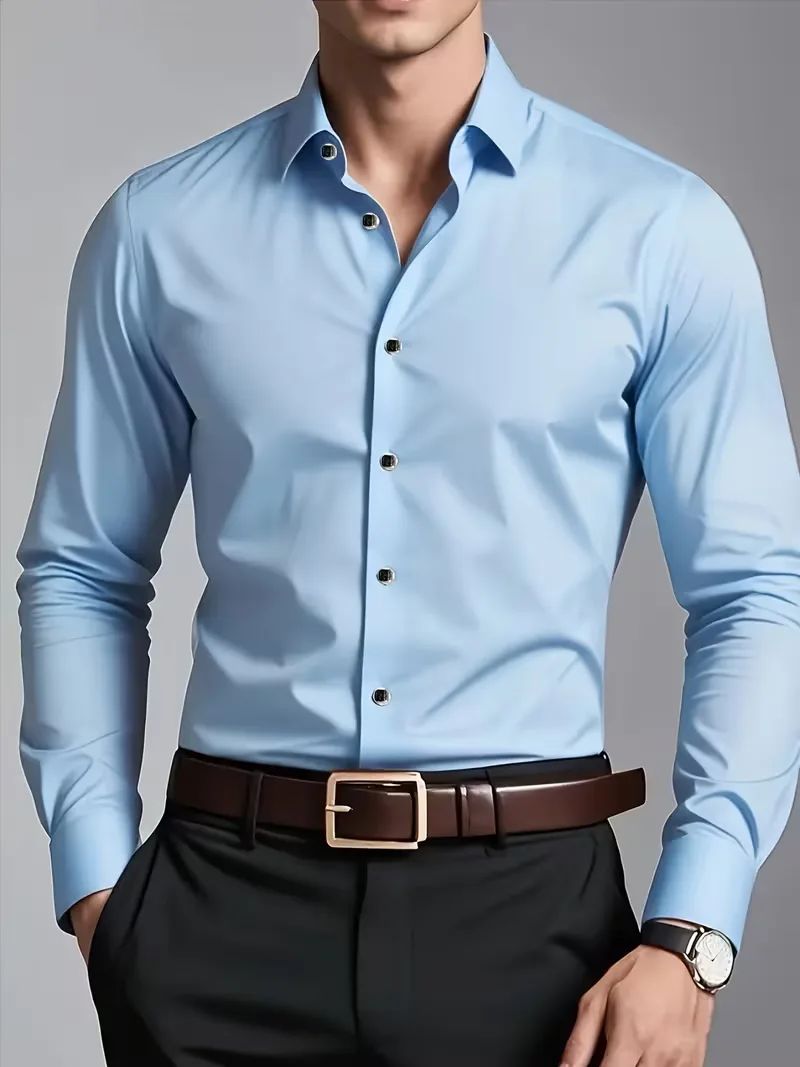 Nette overhemden slim fit mandarin kraag - Image 21