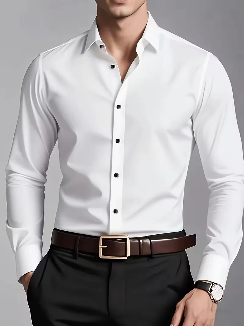 Nette overhemden slim fit mandarin kraag - Image 3