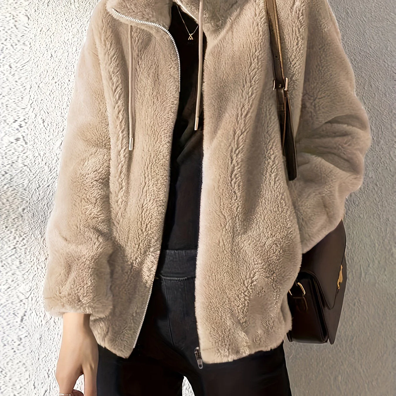 Nina | Casual warme teddyjas met trekkoord en rits - Image 11