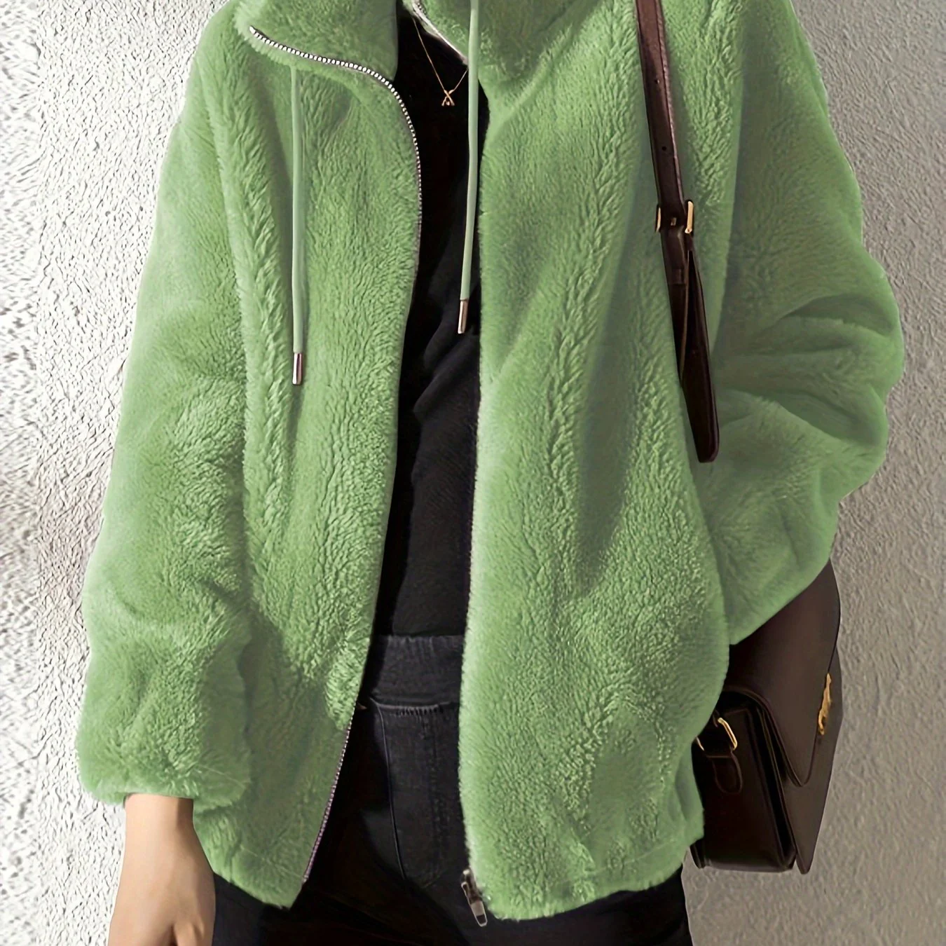 Nina | Casual warme teddyjas met trekkoord en rits - Image 14