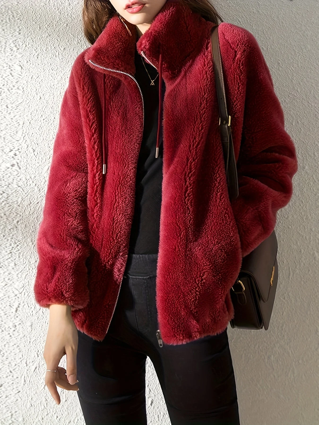 Nina | Casual warme teddyjas met trekkoord en rits - Image 16