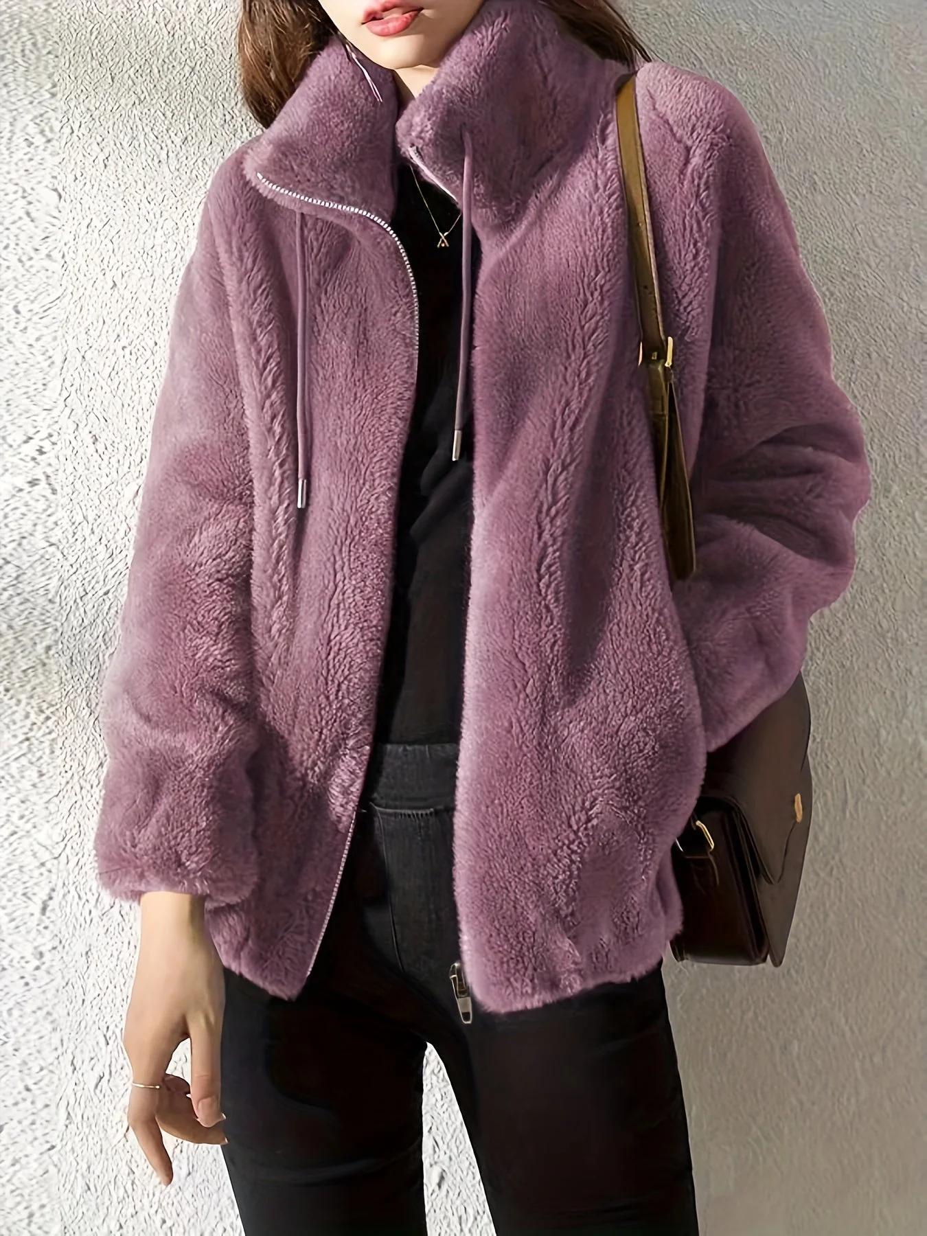 Nina | Casual warme teddyjas met trekkoord en rits - Image 19