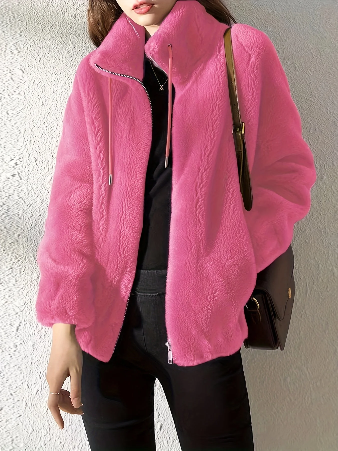 Nina | Casual warme teddyjas met trekkoord en rits - Image 2