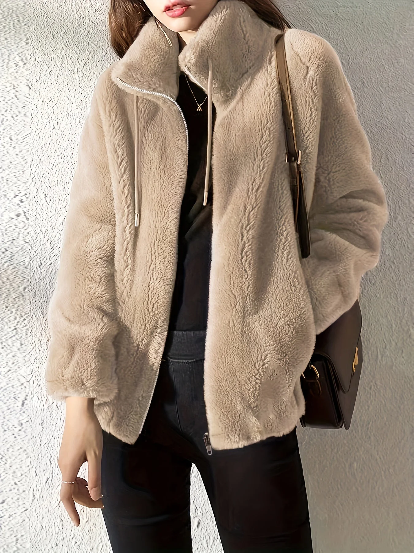 Nina | Casual warme teddyjas met trekkoord en rits - Image 22