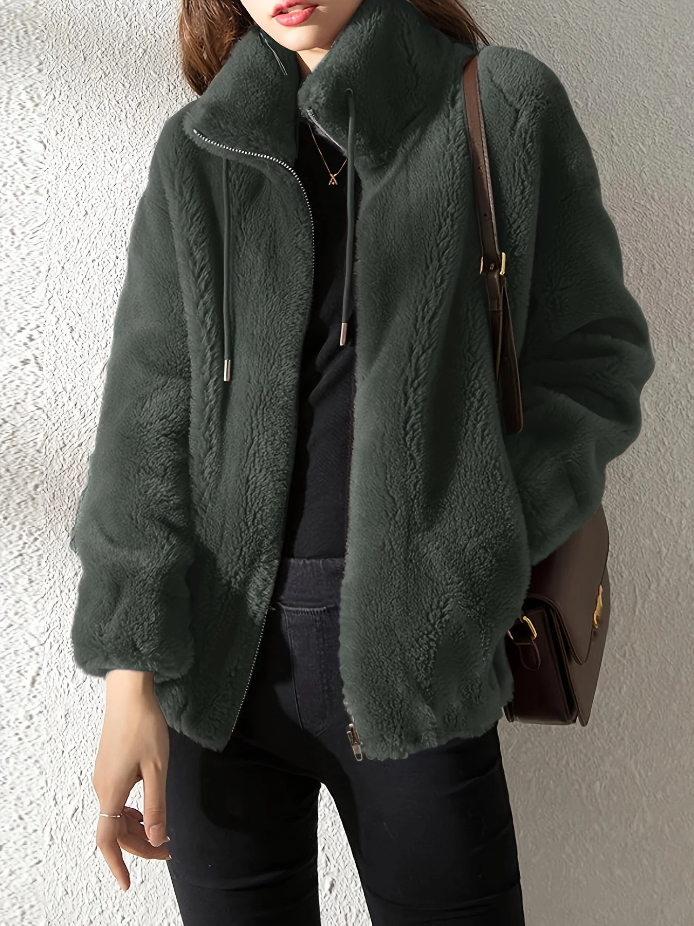 Nina | Casual warme teddyjas met trekkoord en rits - Image 24