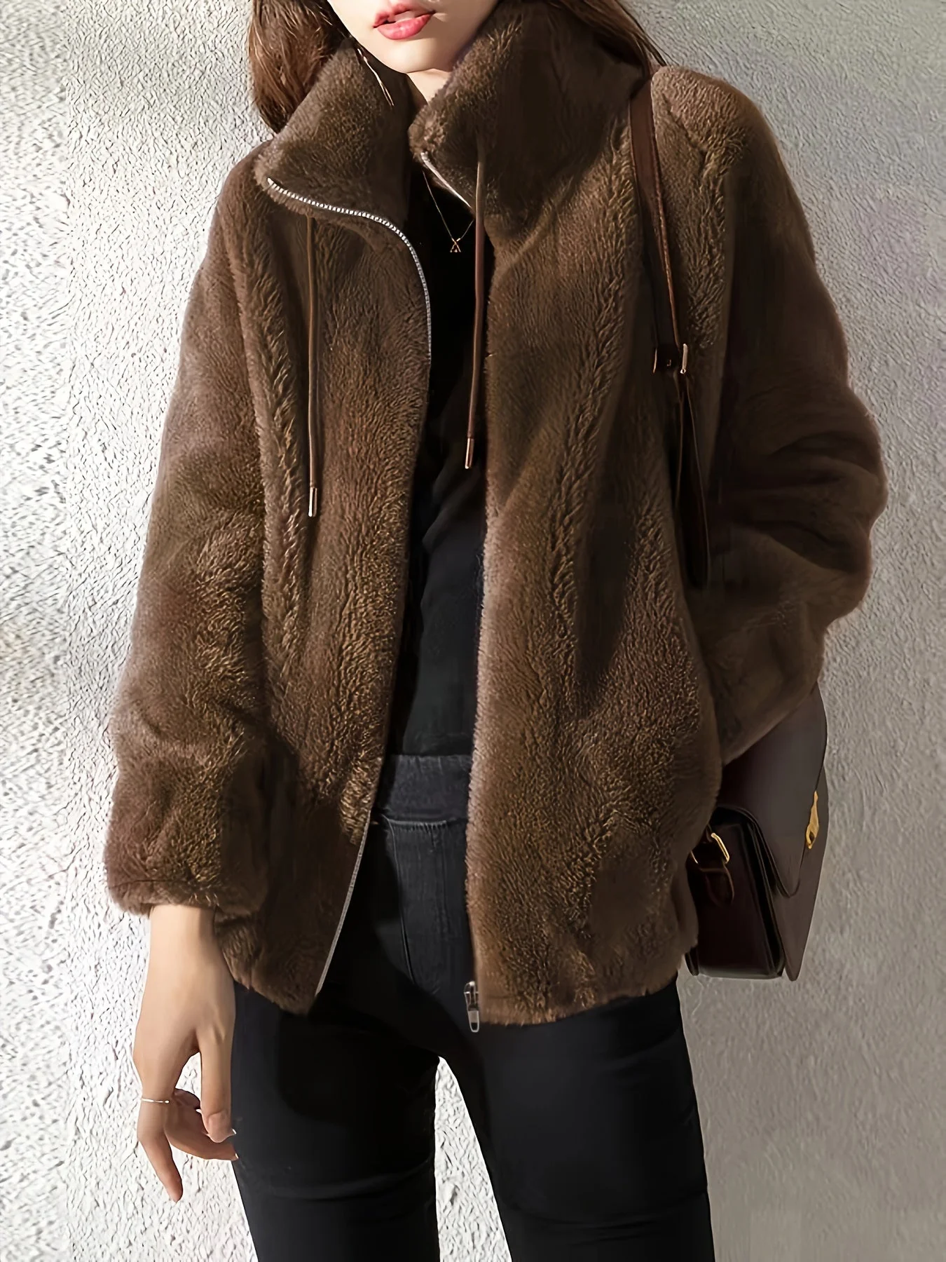 Nina | Casual warme teddyjas met trekkoord en rits - Image 25