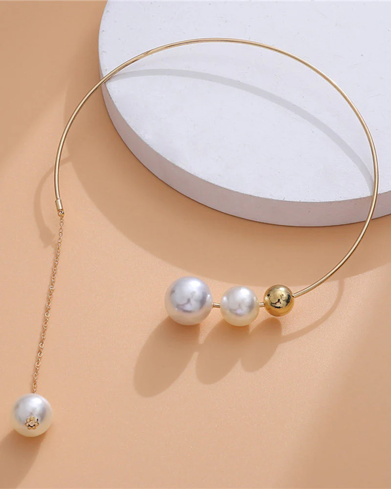 Nina | Claviculeketting met nep parel - Image 3