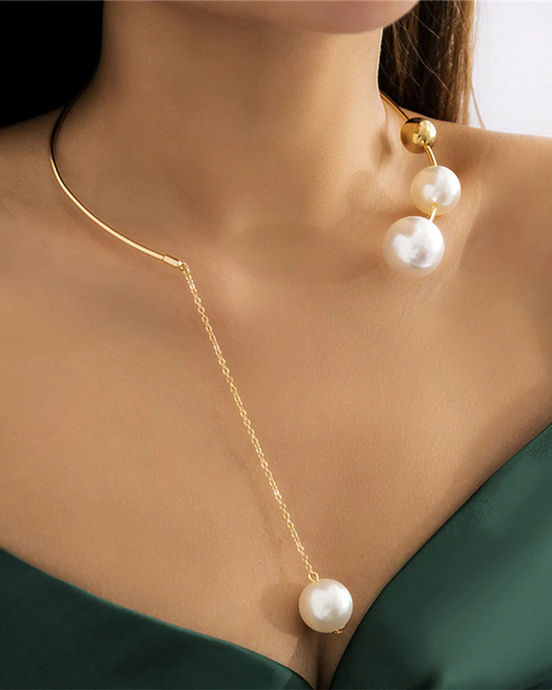 Nina | Claviculeketting met nep parel - Image 4