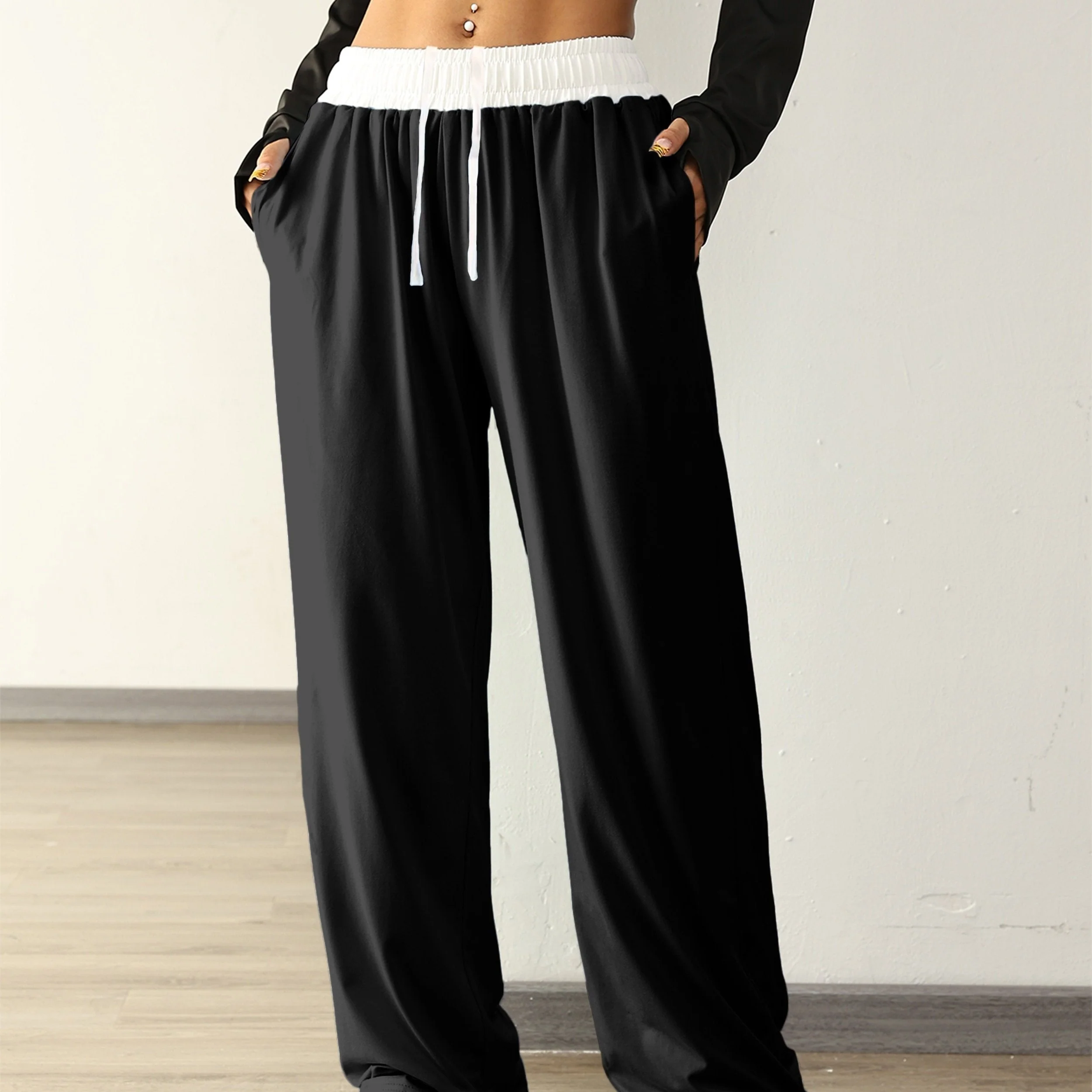 Nina | Hoge stretch kleurblok trainingsbroek met zakken - Image 11