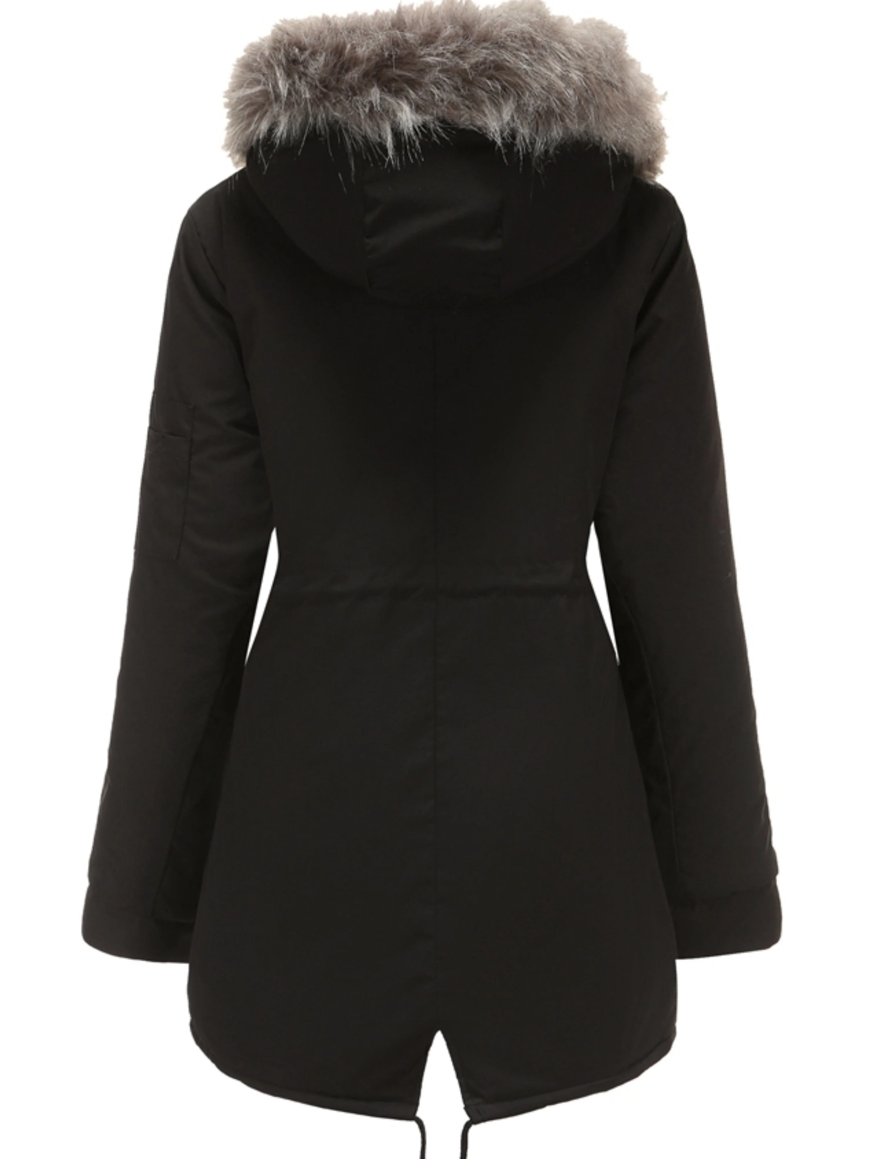 Nina | Ritsbare fuzzy hoodie parka jas - Image 5