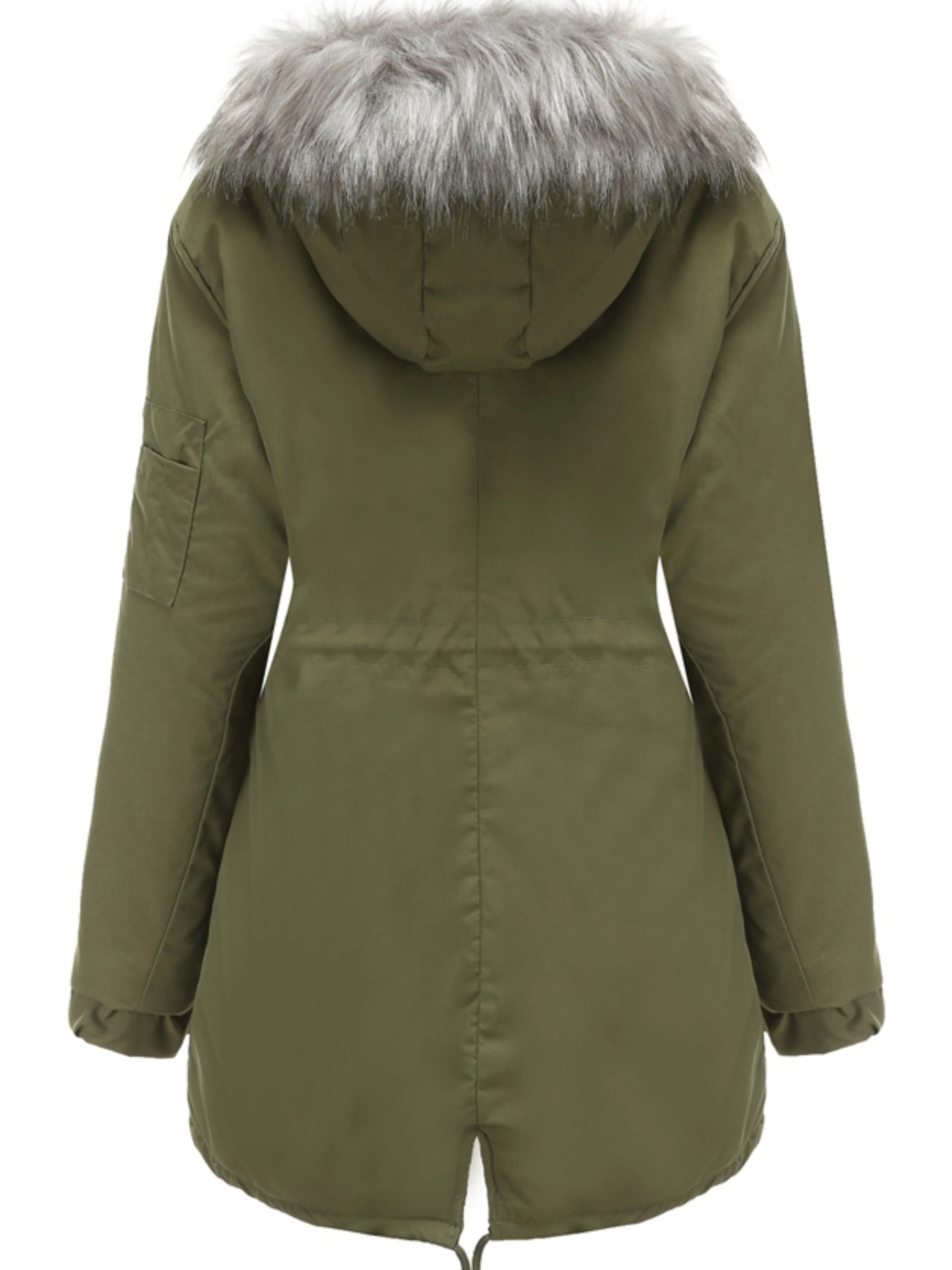 Nina | Ritsbare fuzzy hoodie parka jas - Image 8