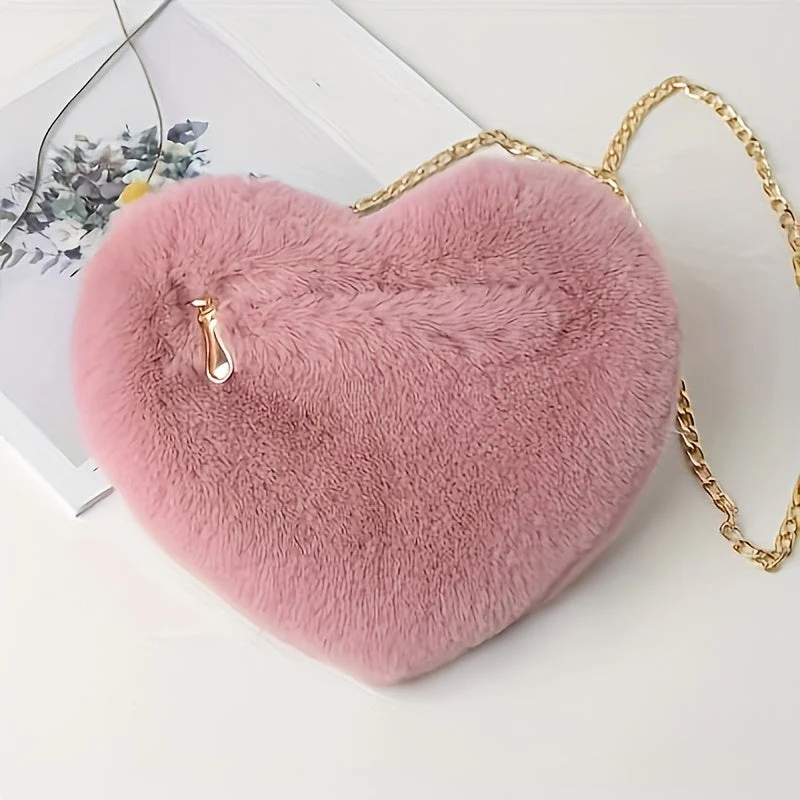 Nina | Schattige pluche hartvormige tas