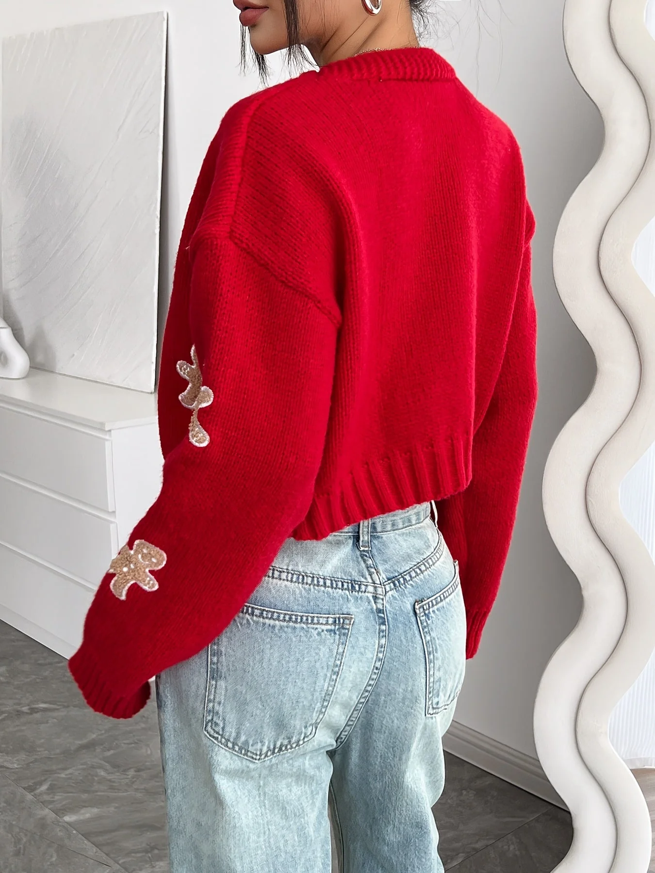 Noa | Elegante gebreide cardigan met gingerbread borduursel - Image 5