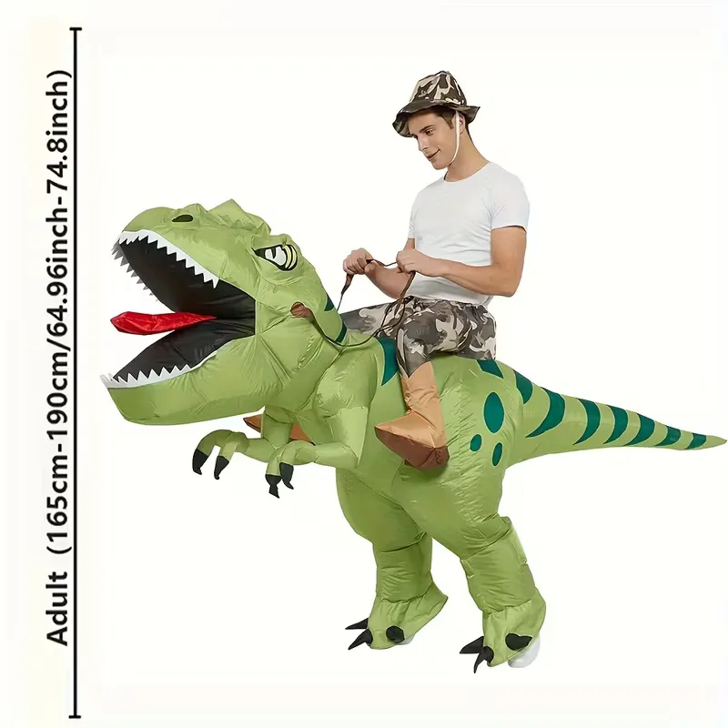 Opblaasbaar T-Rex kostuum met hoed voor carnaval - Image 6