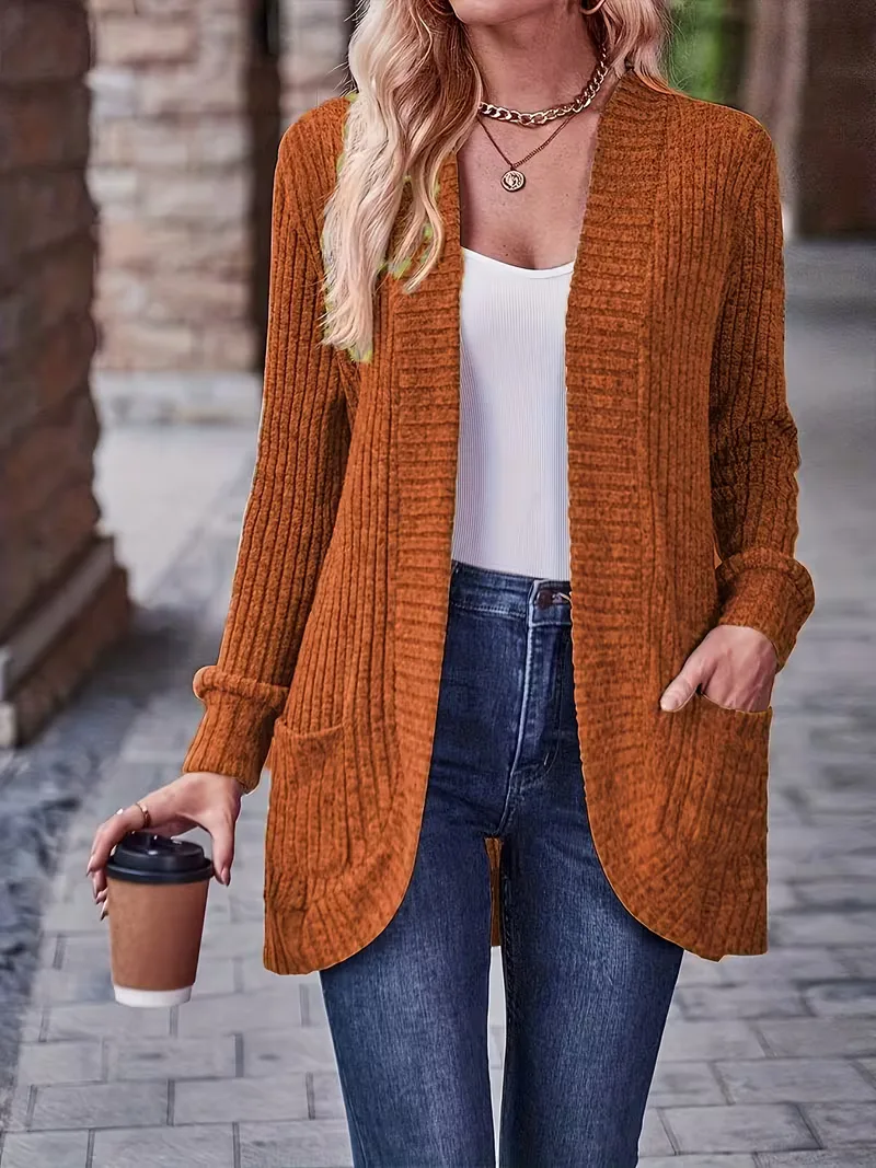 Open vest met ribbelstructuur - Image 6