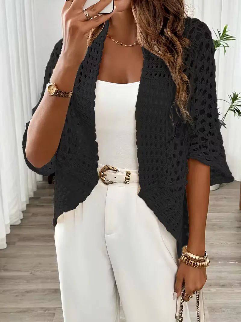 Oversized cardigan met hollow-out design - Image 10