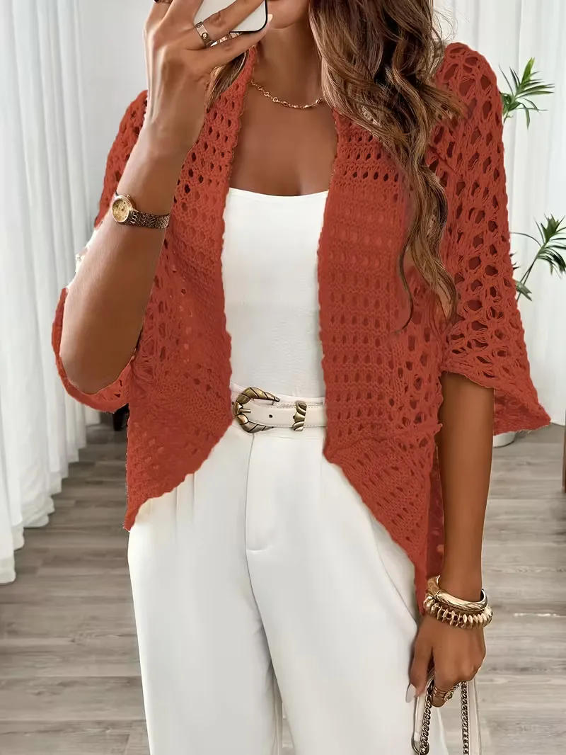 Oversized cardigan met hollow-out design - Image 16