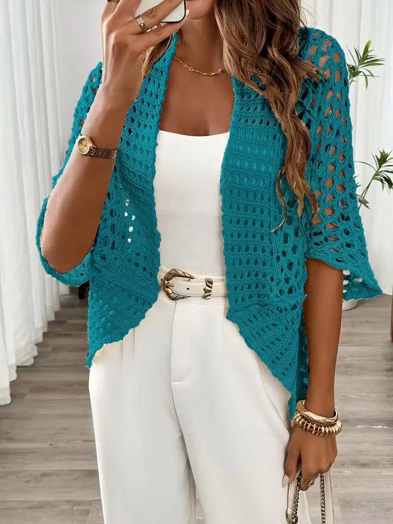 Oversized cardigan met hollow-out design - Image 30