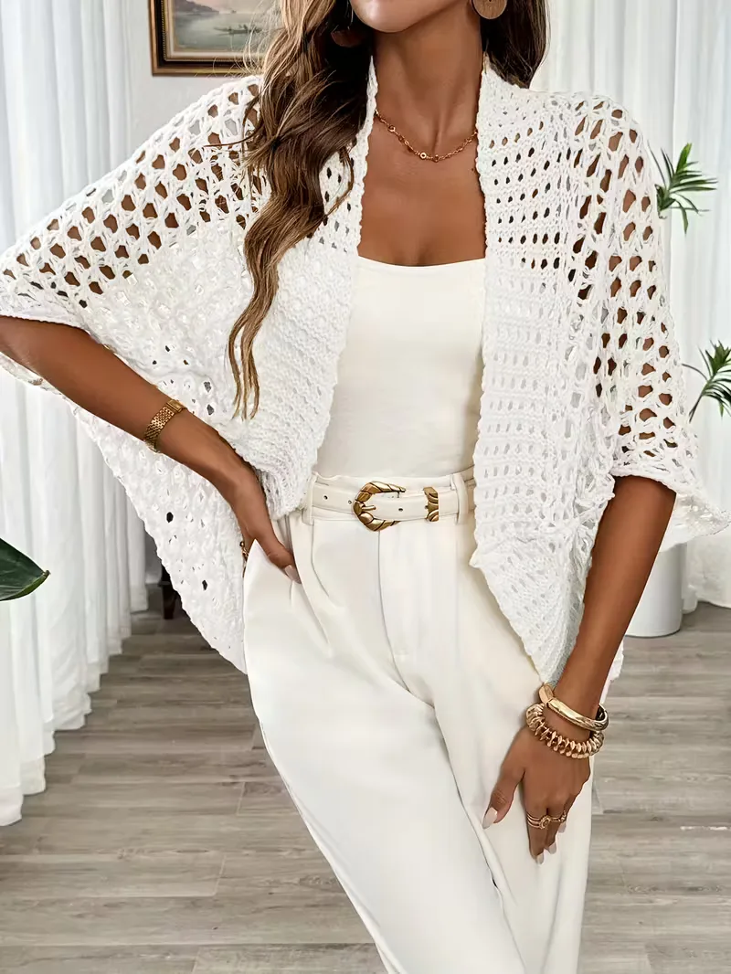 Oversized cardigan met hollow-out design - Image 38