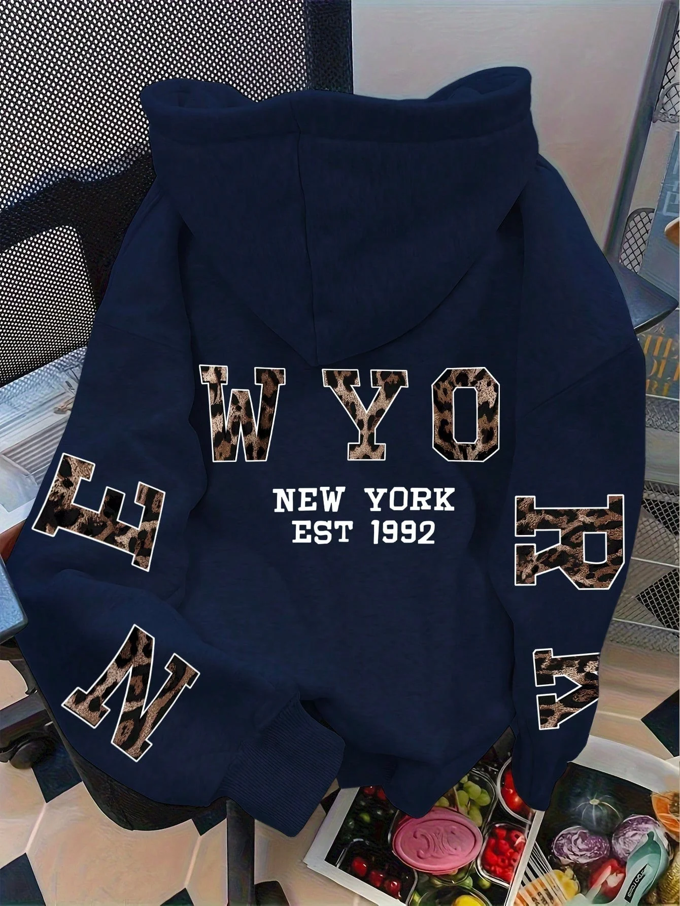 Oversized hoodie met luipaardprint en capuchon - Image 5