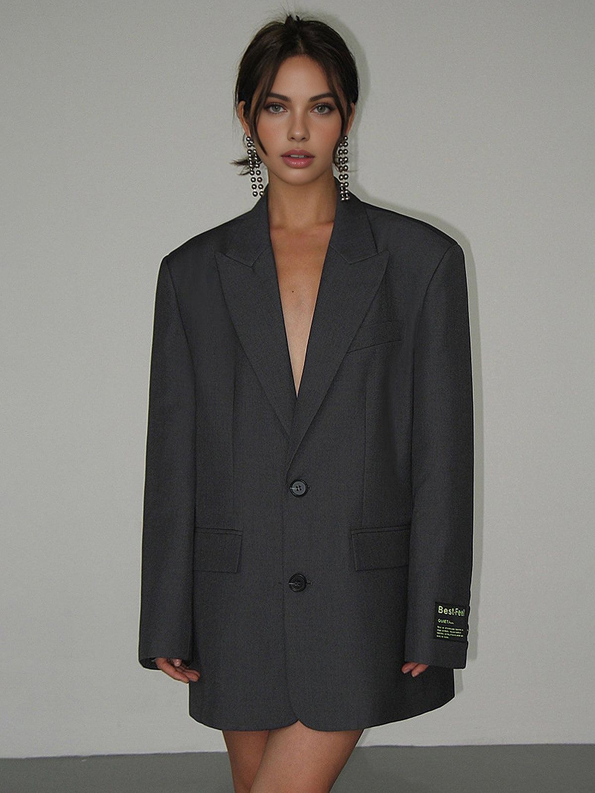 Oversized lange blazer met reverskraag - Image 6