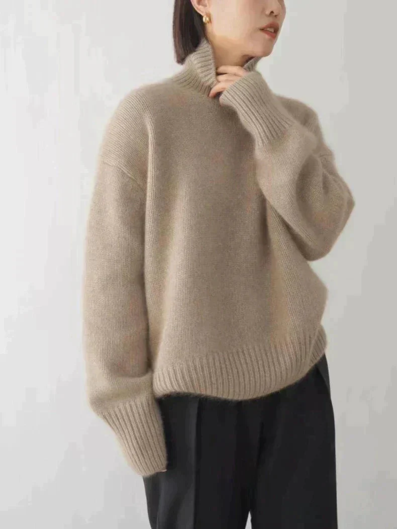 Oversized trui met hoge rolkraag van cashmere - Image 5