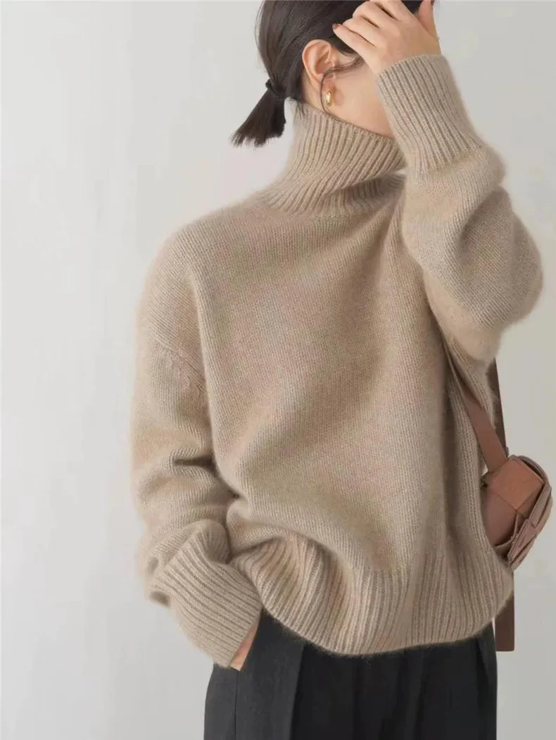 Oversized trui met hoge rolkraag van cashmere - Image 6
