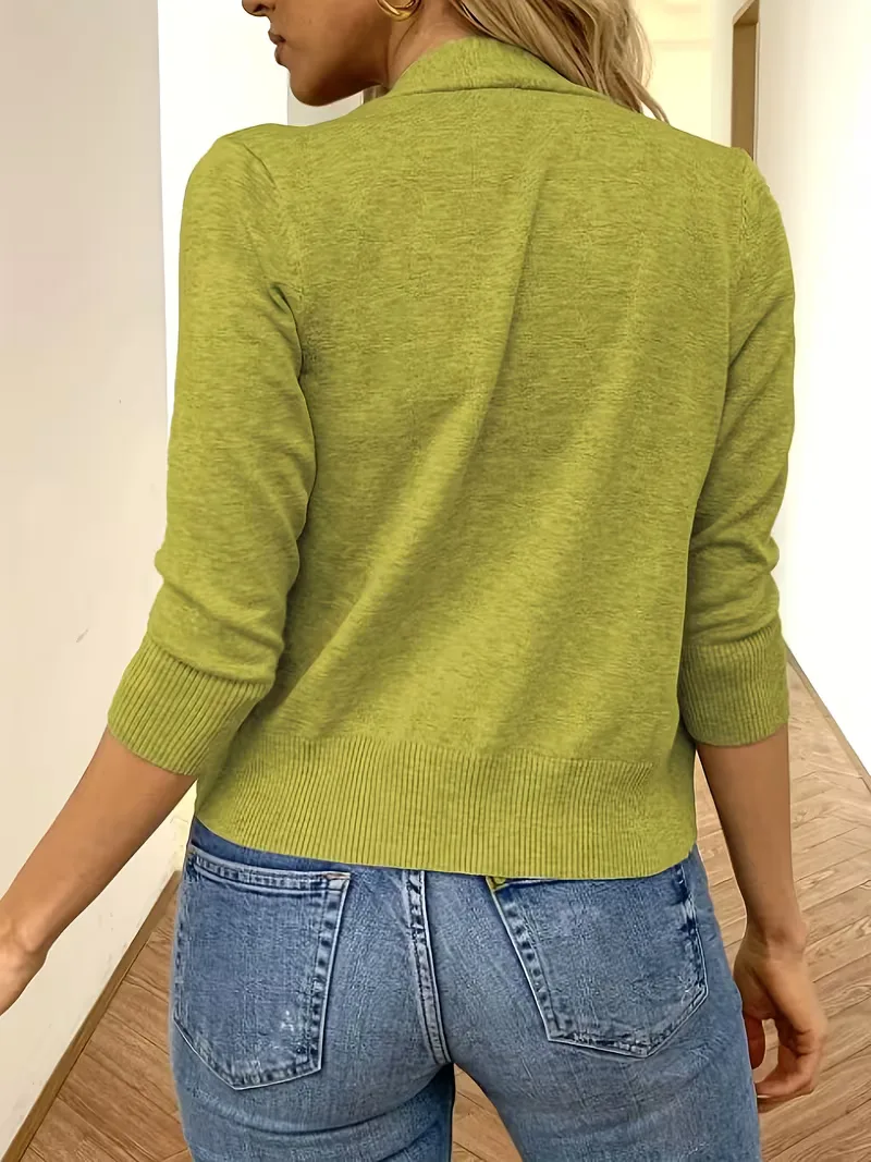 Paarse open-front cardigan 3/4 mouwen - Image 13