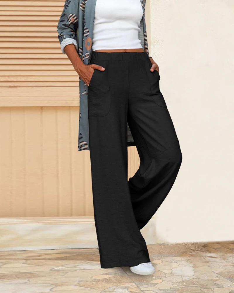 Pantalon Effen hoge taille - Image 4