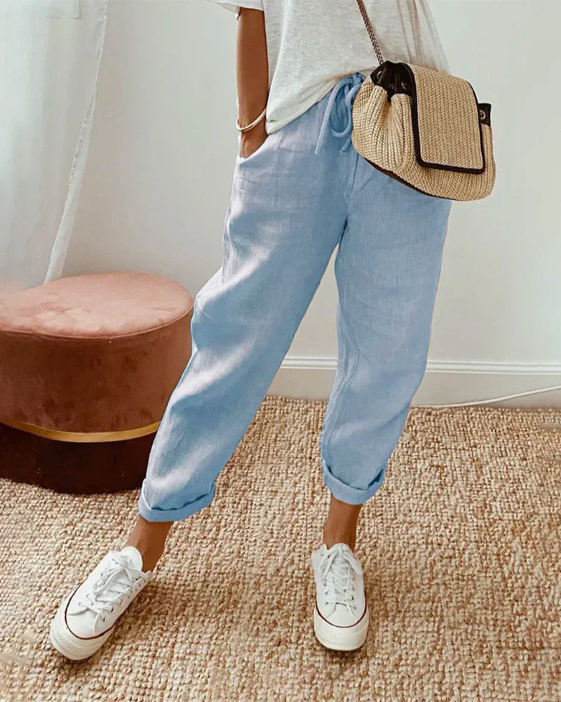 Laura | Pantalon van cotton en linnen - Image 3