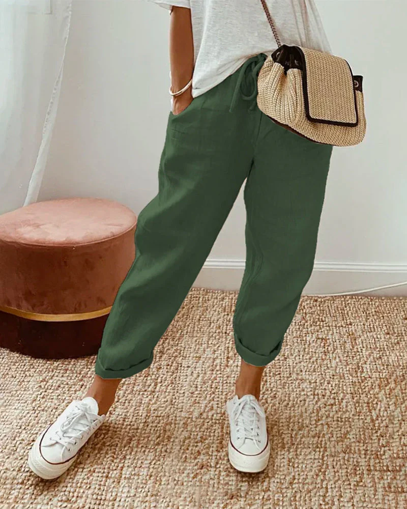 Laura | Pantalon van cotton en linnen - Image 5