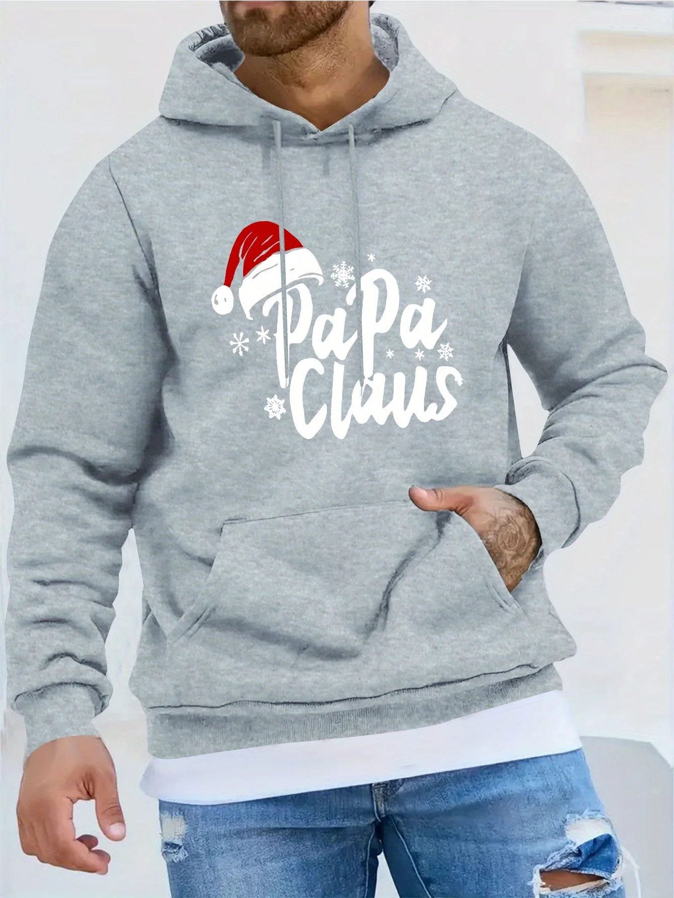 Papaclaus | Kerstman hoodie met zak en lange mouw - Image 2