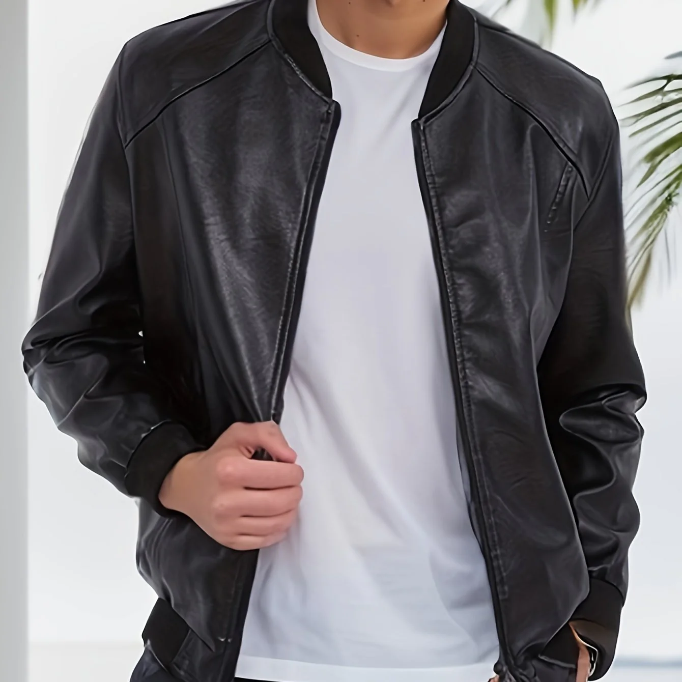 Piet | Klassiek design PU-jack in effen kleur - Image 6