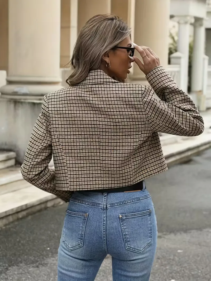 Plaid blazer met lange mouwen - Image 4