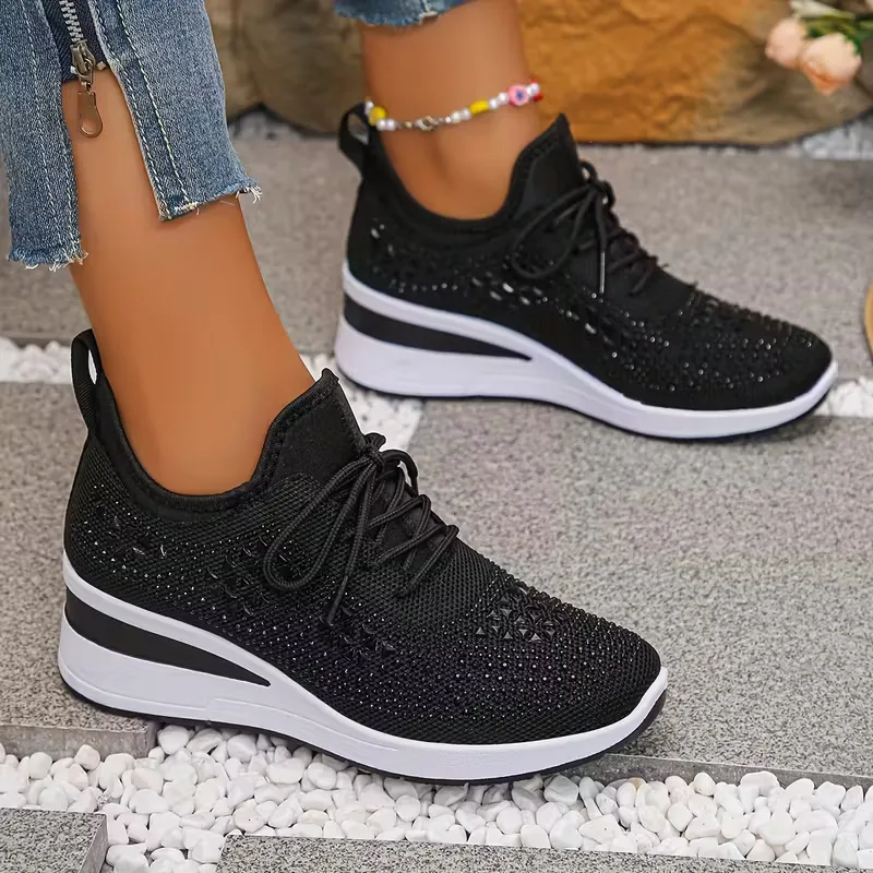 Platform sneakers met gebreide bovenkant - Image 4