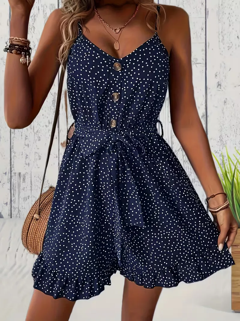 Playsuit met polka dot en V-hals - Image 10