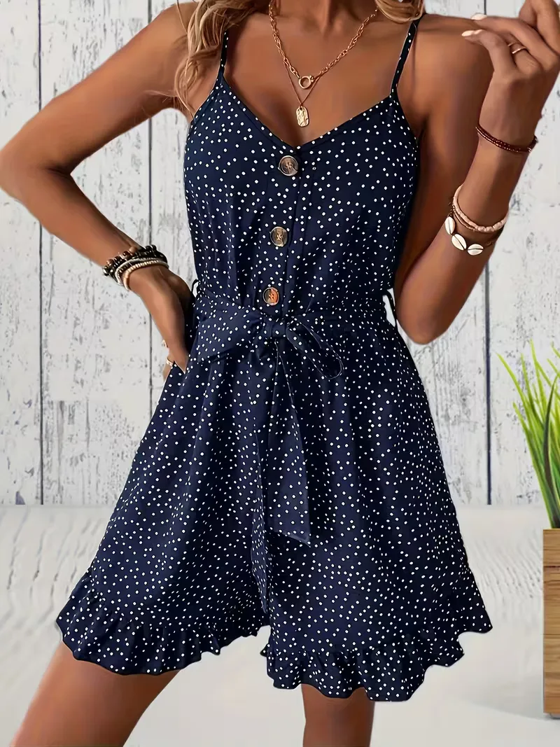 Playsuit met polka dot en V-hals - Image 9