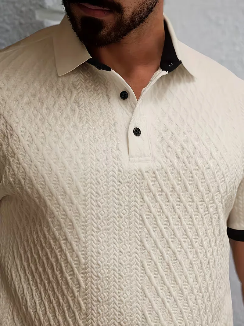 Polo met V-neck en jacquard patroon - Image 16