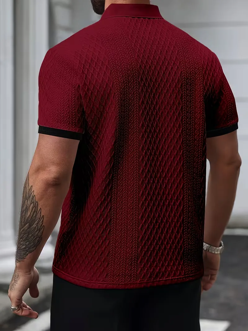 Polo met V-neck en jacquard patroon - Image 19