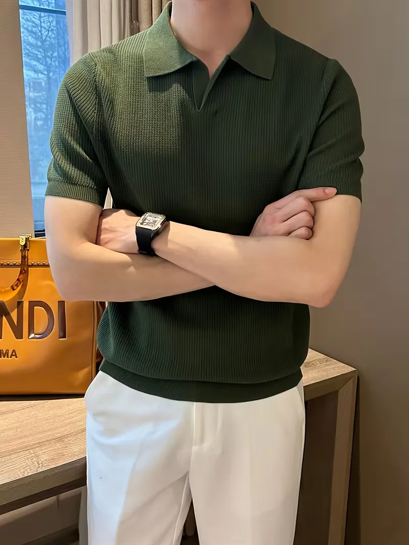Polo met V-neck en korte mouwen - Image 5