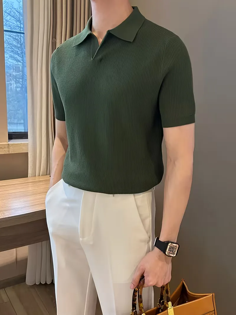 Polo met V-neck en korte mouwen - Image 7
