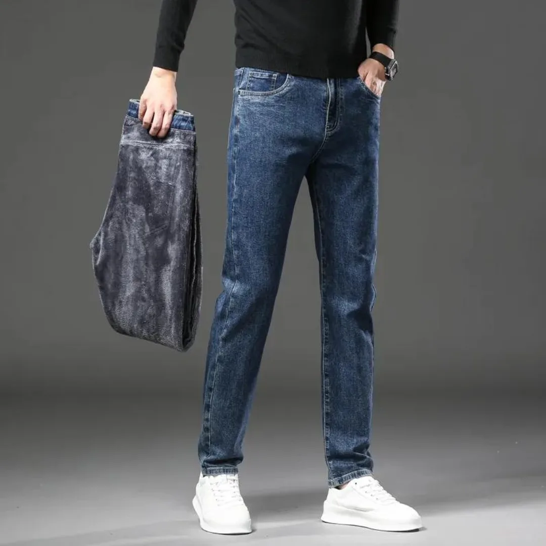 Rechtdoorlopende jeans met fleece voering - Image 3