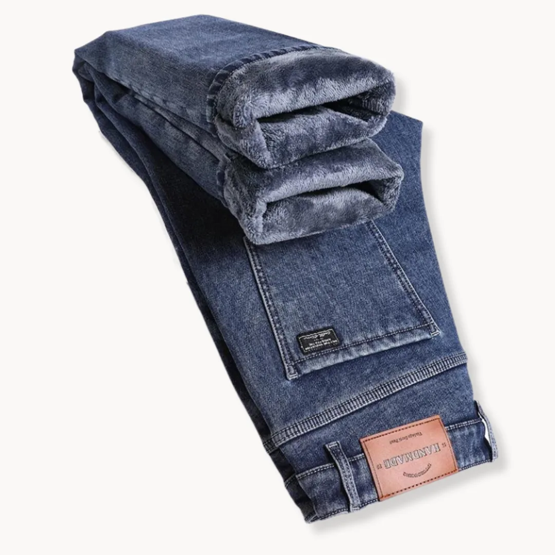 Rechtdoorlopende jeans met fleece voering - Image 5