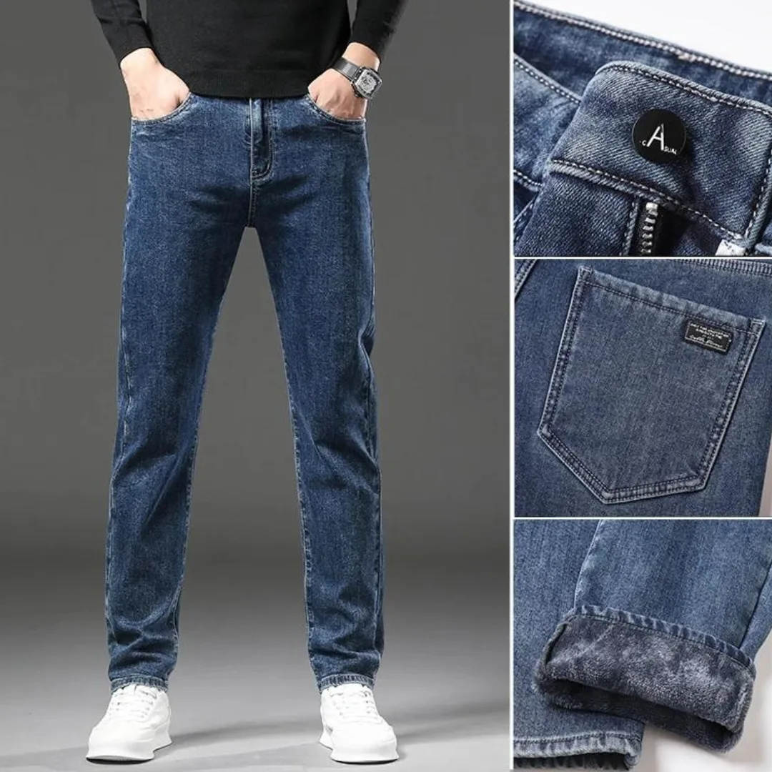 Rechtdoorlopende jeans met fleece voering - Image 6