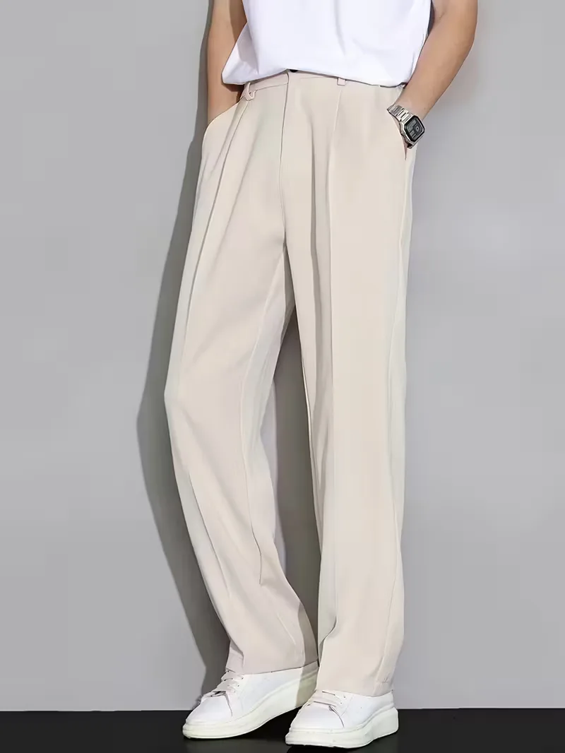 Rechte broek met geplooide details en zijzakken - Image 7