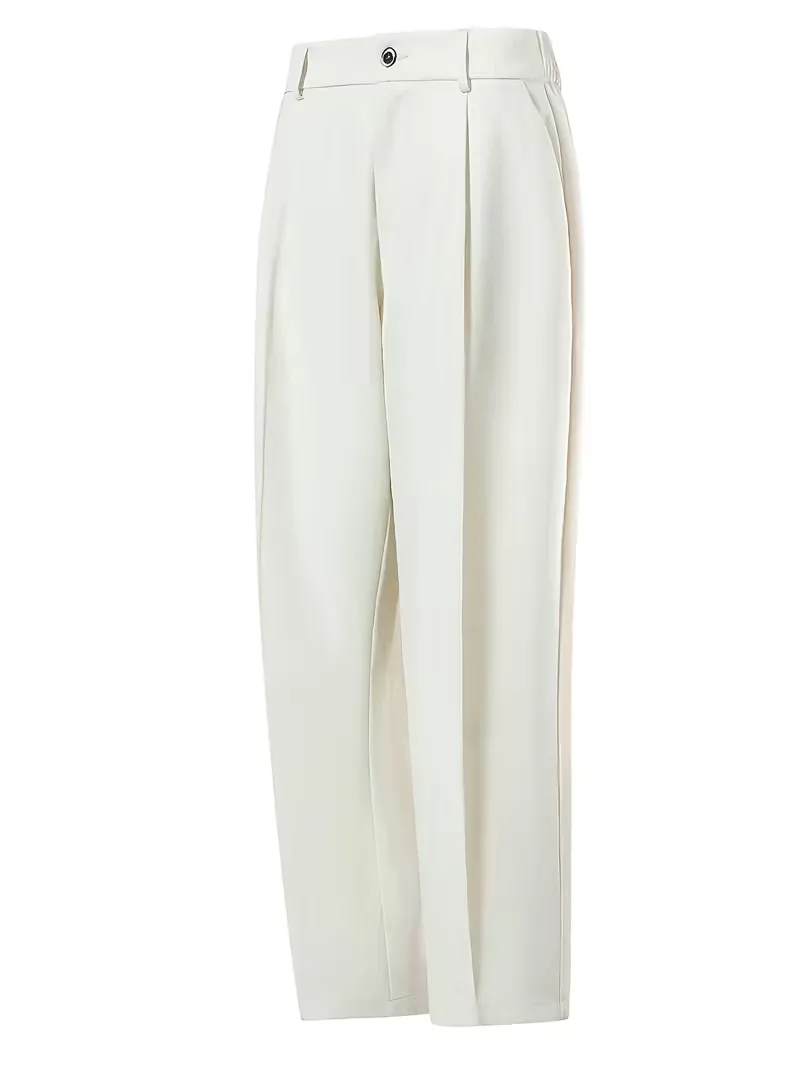Rechte broek met geplooide details en zijzakken - Image 8