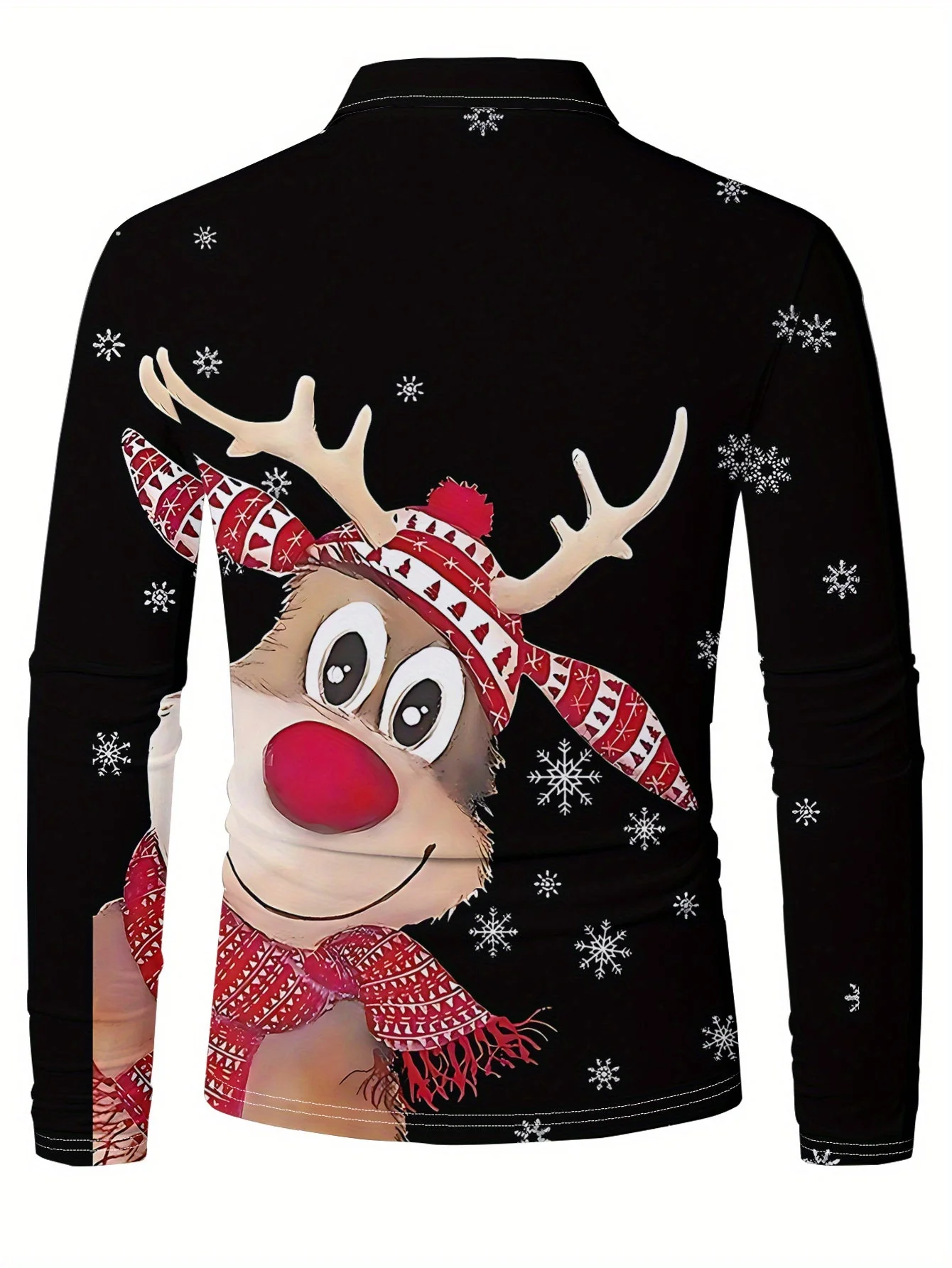 Rendier | Casual heren kerst overhemd met lange mouw en reverskraag - Image 6