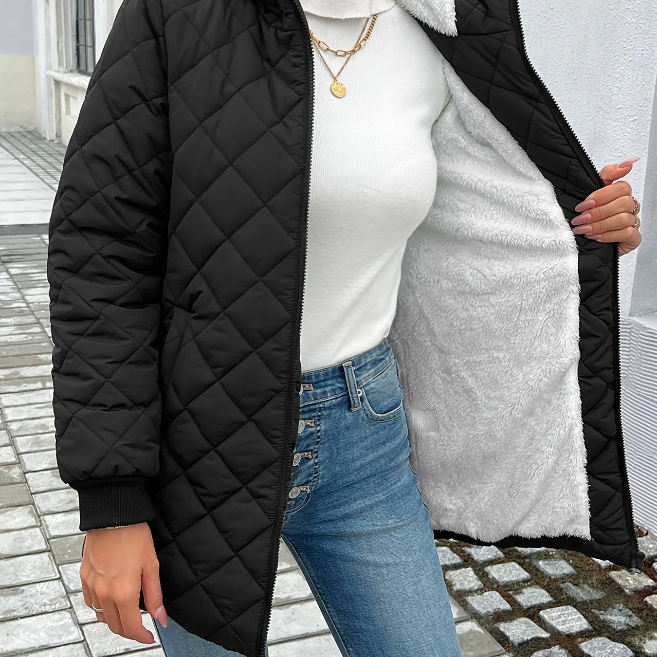 Romy | Gewatteerde puffy jas met rits - Image 6